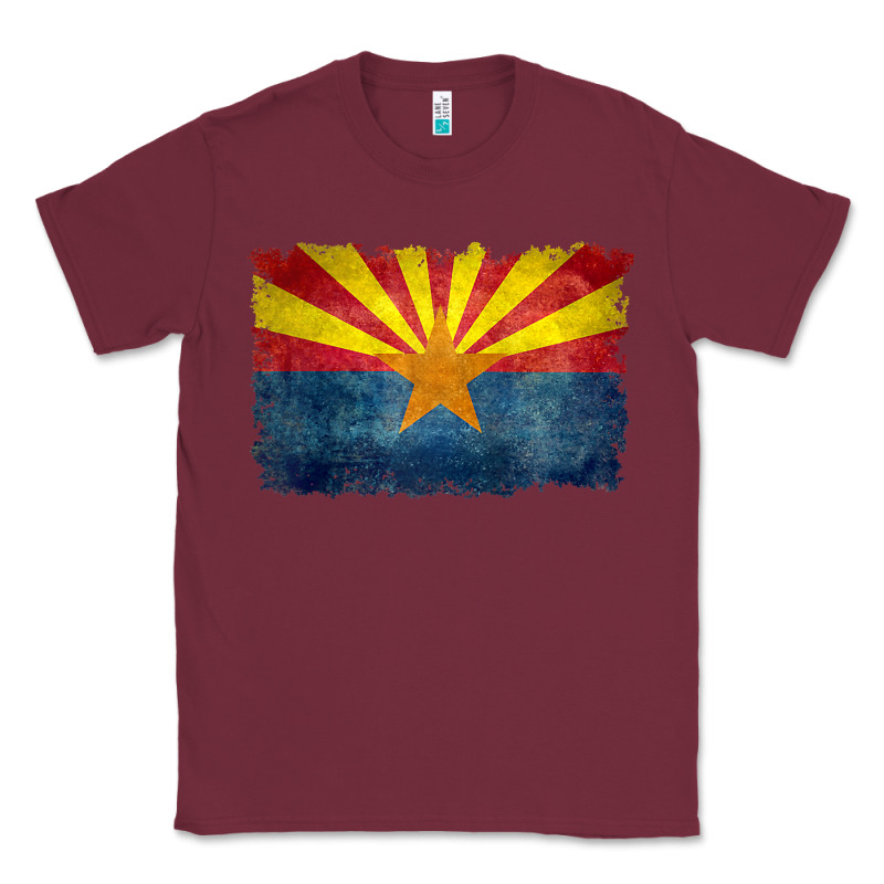 Arizona Flag In Grungy Style Raglan Baseball Tee Classic Tee by linhVisuals | Teevron