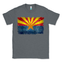 Charcoal Heather arizona flag in grungy style raglan baseball tee Classic Tee - linhVisuals