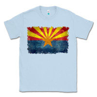 Dusty Blue arizona flag in grungy style raglan baseball tee Classic Tee - linhVisuals