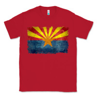 Red arizona flag in grungy style raglan baseball tee Classic Tee - linhVisuals