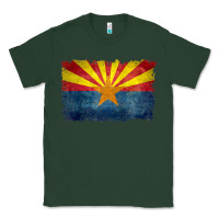 Sports Green arizona flag in grungy style raglan baseball tee Classic Tee - linhVisuals