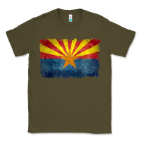 Army Green arizona flag in grungy style raglan baseball tee Classic Tee - linhVisuals