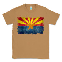 Arizona Flag In Grungy Style Raglan Baseball Tee Classic Tee | Teevron