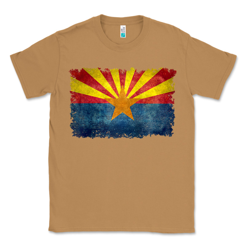 Arizona Flag In Grungy Style Raglan Baseball Tee Classic Tee by linhVisuals | Teevron
