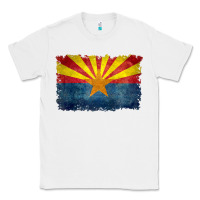 White arizona flag in grungy style raglan baseball tee Classic Tee - linhVisuals