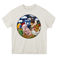 Cream Farm And Pig Heavy Core Tee - FaDigitalArtStudio