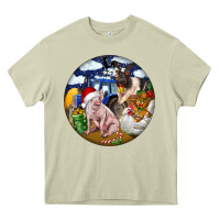 Mossy Farm And Pig Heavy Core Tee - FaDigitalArtStudio