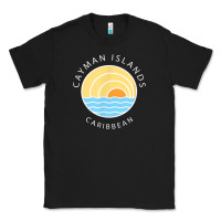Black cayman islands retro colorful ocean sunset palm tree novelty Classic Tee - linhVisuals