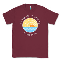 Burgundy cayman islands retro colorful ocean sunset palm tree novelty Classic Tee - linhVisuals