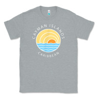 Heather Grey cayman islands retro colorful ocean sunset palm tree novelty Classic Tee - linhVisuals