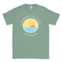 Sage cayman islands retro colorful ocean sunset palm tree novelty Classic Tee - linhVisuals