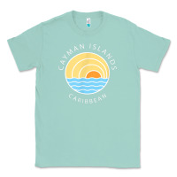 Seafoam cayman islands retro colorful ocean sunset palm tree novelty Classic Tee - linhVisuals
