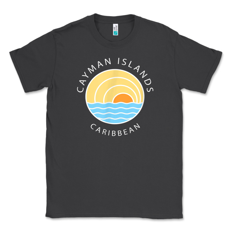 Cayman Islands Retro Colorful Ocean Sunset Palm Tree Novelty Classic Tee by linhVisuals | Teevron