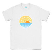 White cayman islands retro colorful ocean sunset palm tree novelty Classic Tee - linhVisuals