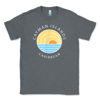 Charcoal Heather cayman islands retro colorful ocean sunset palm tree novelty Classic Tee - linhVisuals