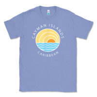 Colony Blue cayman islands retro colorful ocean sunset palm tree novelty Classic Tee - linhVisuals