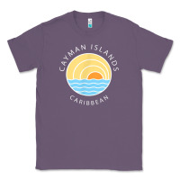 Lavender cayman islands retro colorful ocean sunset palm tree novelty Classic Tee - linhVisuals
