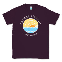 Plum cayman islands retro colorful ocean sunset palm tree novelty Classic Tee - linhVisuals