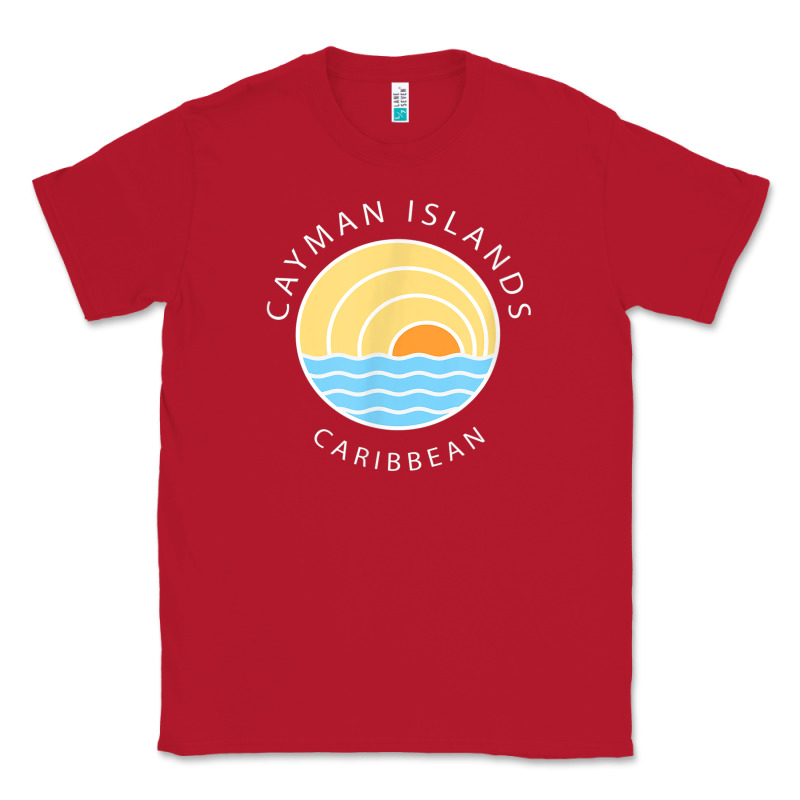 Cayman Islands Retro Colorful Ocean Sunset Palm Tree Novelty Classic Tee by linhVisuals | Teevron
