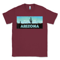 Burgundy arizona shirt   saguaro cactus desert landscape t shirt Classic Tee - linhVisuals