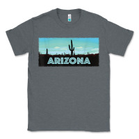 Charcoal Heather arizona shirt   saguaro cactus desert landscape t shirt Classic Tee - linhVisuals