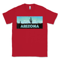 Red arizona shirt   saguaro cactus desert landscape t shirt Classic Tee - linhVisuals