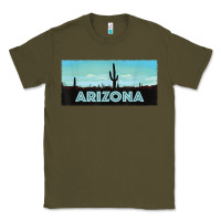 Army Green arizona shirt   saguaro cactus desert landscape t shirt Classic Tee - linhVisuals