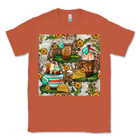 Copper cow coffee cups and farm with leopard seamless pattern bbs Classic Tee - BundleAndBundleShop