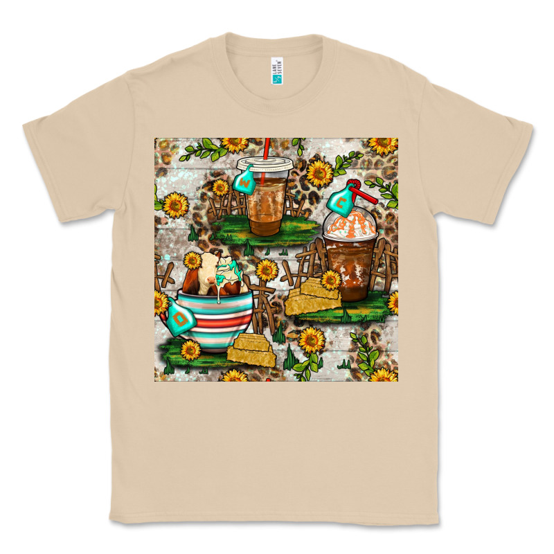 Cow Coffee Cups And Farm With Leopard Seamless Pattern Bbs Classic Tee by BundleAndBundleShop | Teevron