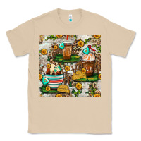 Mushroom cow coffee cups and farm with leopard seamless pattern bbs Classic Tee - BundleAndBundleShop
