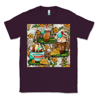 Plum cow coffee cups and farm with leopard seamless pattern bbs Classic Tee - BundleAndBundleShop