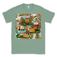 Sage cow coffee cups and farm with leopard seamless pattern bbs Classic Tee - BundleAndBundleShop