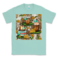 Seafoam cow coffee cups and farm with leopard seamless pattern bbs Classic Tee - BundleAndBundleShop