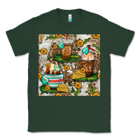 Sports Green cow coffee cups and farm with leopard seamless pattern bbs Classic Tee - BundleAndBundleShop