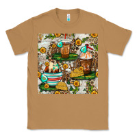 Toasted Coconut cow coffee cups and farm with leopard seamless pattern bbs Classic Tee - BundleAndBundleShop