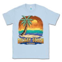 Dusty Blue delray beach florida  vintage distressed souvenir long sleeve t shirt Classic Tee - linhVisuals