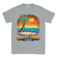Heather Grey delray beach florida  vintage distressed souvenir long sleeve t shirt Classic Tee - linhVisuals