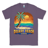 Lavender delray beach florida  vintage distressed souvenir long sleeve t shirt Classic Tee - linhVisuals