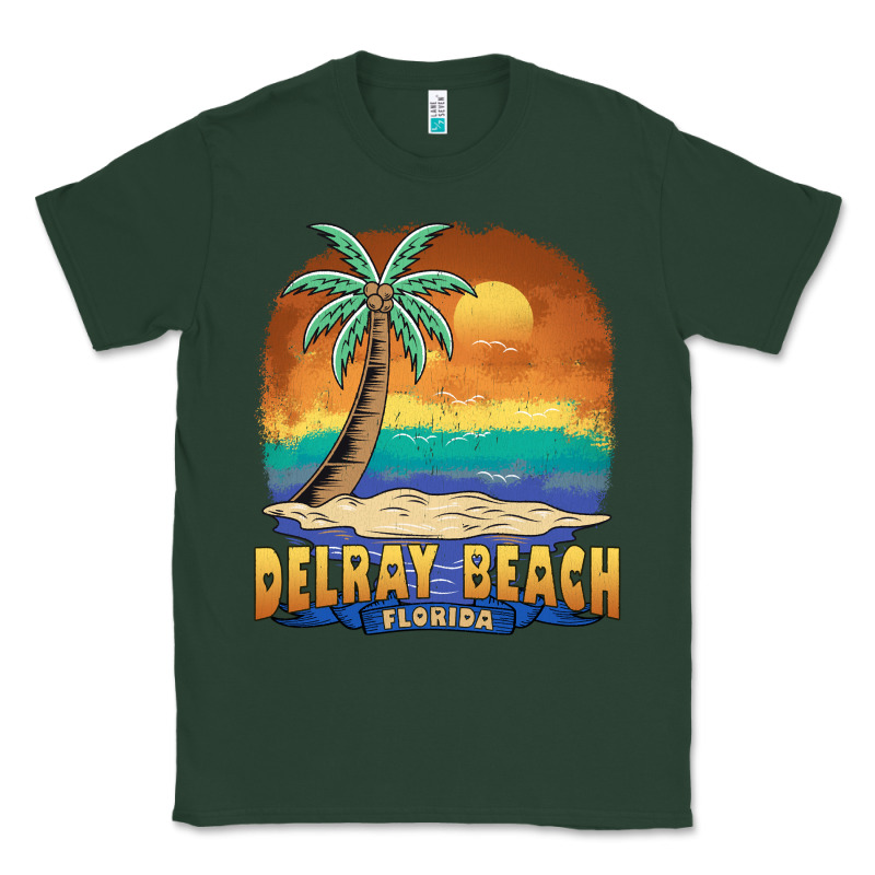 Delray Beach Florida  Vintage Distressed Souvenir Long Sleeve T Shirt Classic Tee by linhVisuals | Teevron