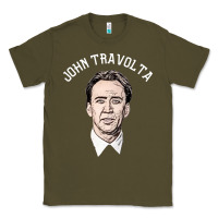 Army Green sports nicolas cage as john travolta Classic Tee - linhVisuals