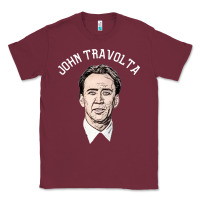 Burgundy sports nicolas cage as john travolta Classic Tee - linhVisuals