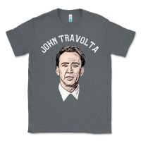 Charcoal Heather sports nicolas cage as john travolta Classic Tee - linhVisuals