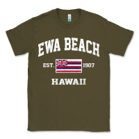 Army Green ewa beach hawaii hi vintage state athletic style t shirt Classic Tee - linhVisuals