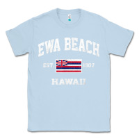 Dusty Blue ewa beach hawaii hi vintage state athletic style t shirt Classic Tee - linhVisuals