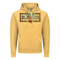 Vintage Mustard she is blesssed floral Vintage Hoodie - BarkalooDesign