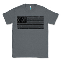 Charcoal Heather black american flag distressed effect minimalist premium Classic Tee - linhVisuals