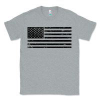 Heather Grey black american flag distressed effect minimalist premium Classic Tee - linhVisuals