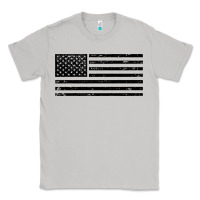 Moon Dust black american flag distressed effect minimalist premium Classic Tee - linhVisuals