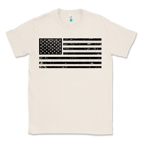 Natural black american flag distressed effect minimalist premium Classic Tee - linhVisuals