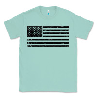 Seafoam black american flag distressed effect minimalist premium Classic Tee - linhVisuals